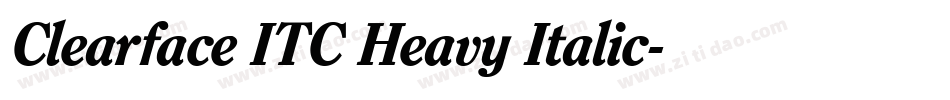 Clearface ITC Heavy Italic字体转换